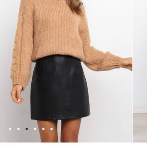 Neave Black Faux Leather Skirt